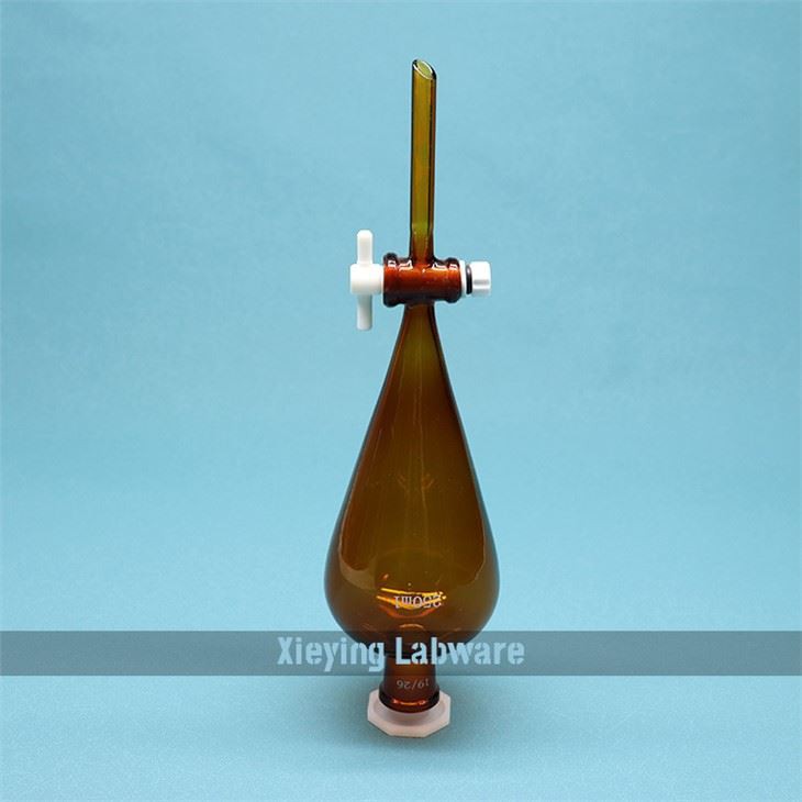 Pear Shape separating funnel with PTFE stopcock (2)